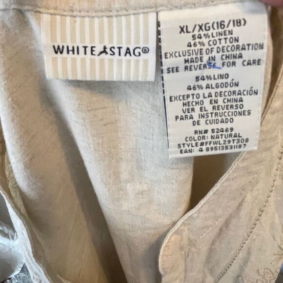 Vintage White Stag Linen Blend Pantsuit - Picture 15 of 15